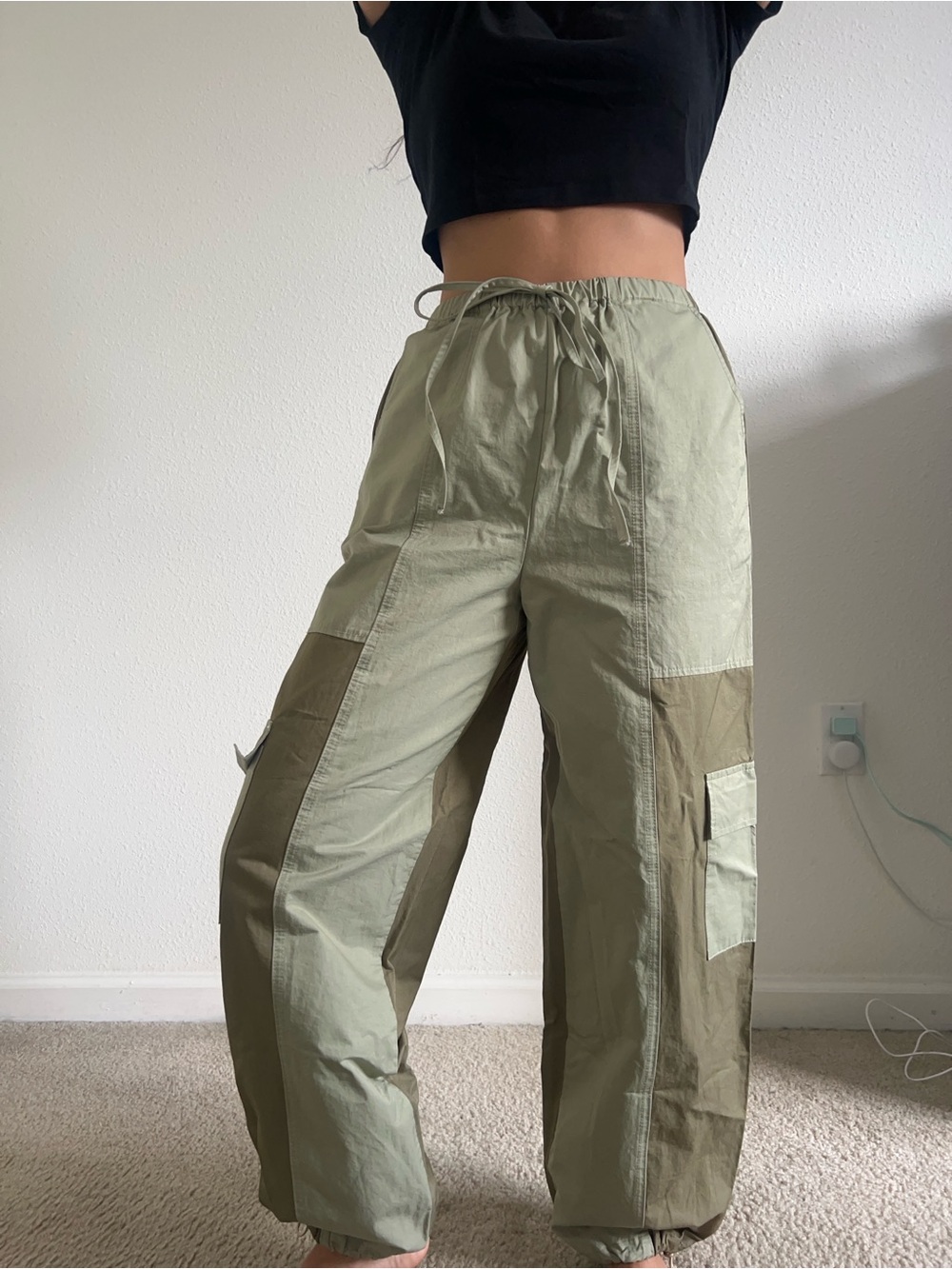 Cider Two-Tone Green Cargo Joggers